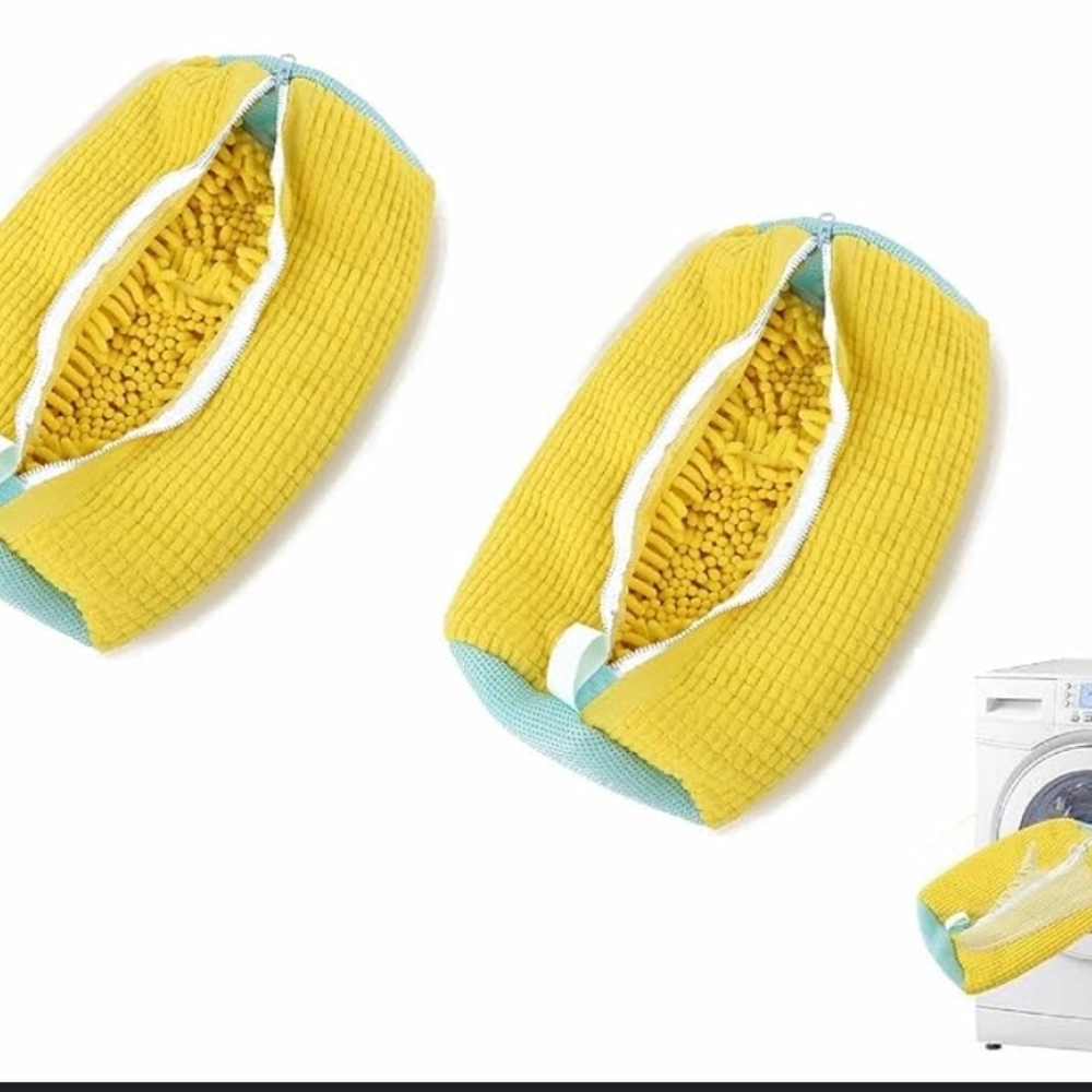 Yellow and Blue Laundry Shoe Bags